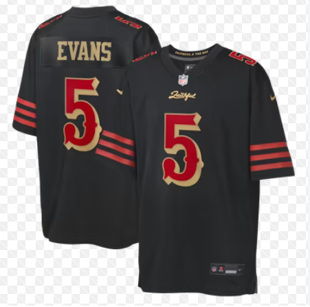 Men San Francisco 49ers #5 Mike Evans black Nike NFL Game Jersey->customized nba jersey->Custom Jersey
